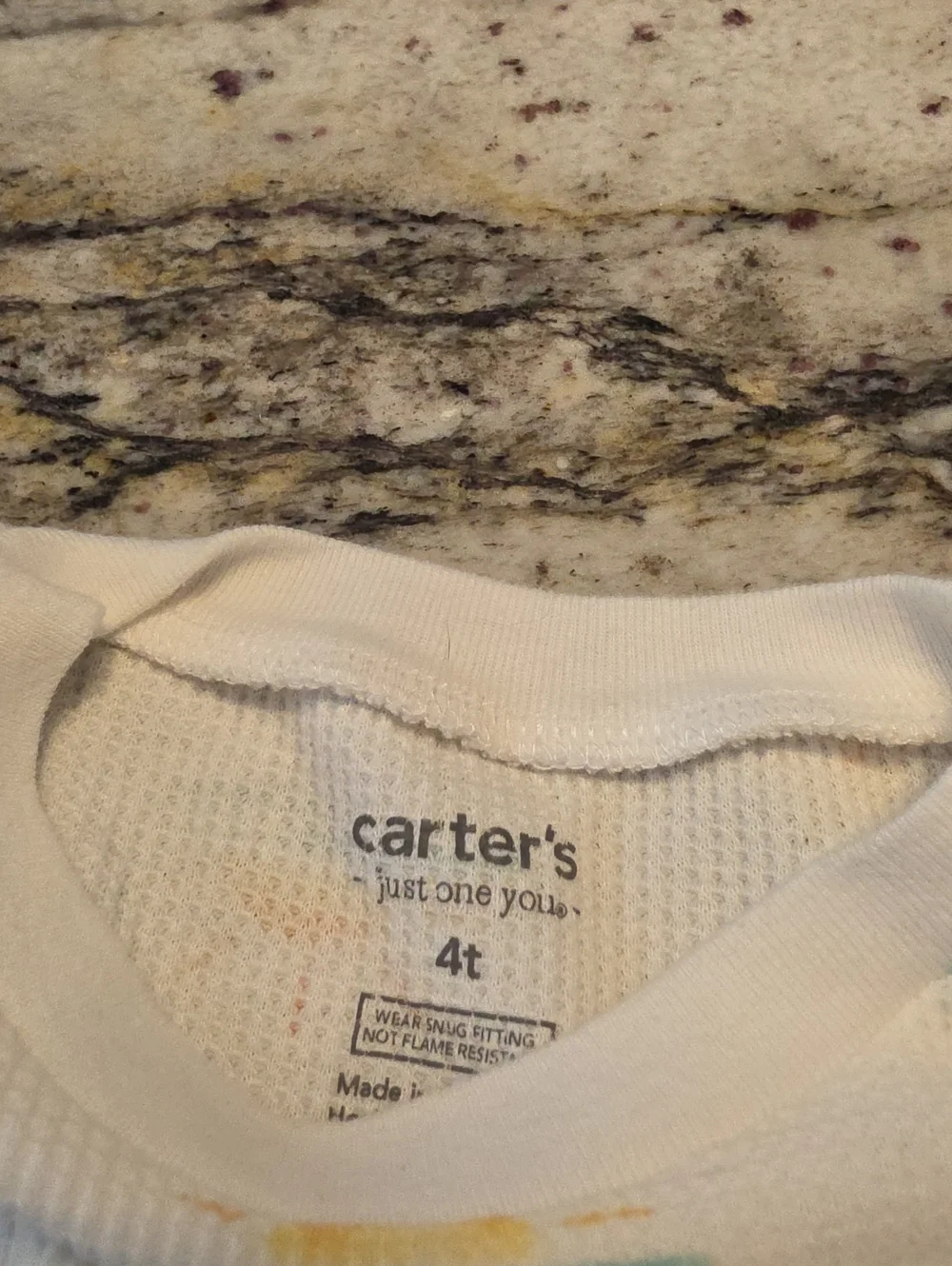 Carters 4T White Kids' Sunrise‎ Pajama Set nwot